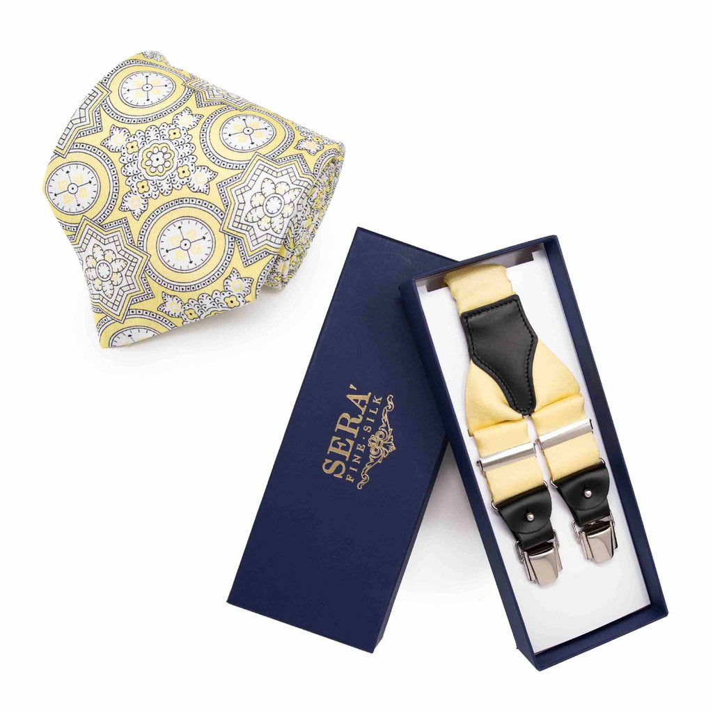 Yellow Tie & Suspenders Set Serà Fine Silk