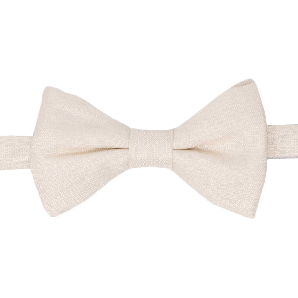 White w/ texture Pre-Tied Silk Bow Tie - sera fine silk