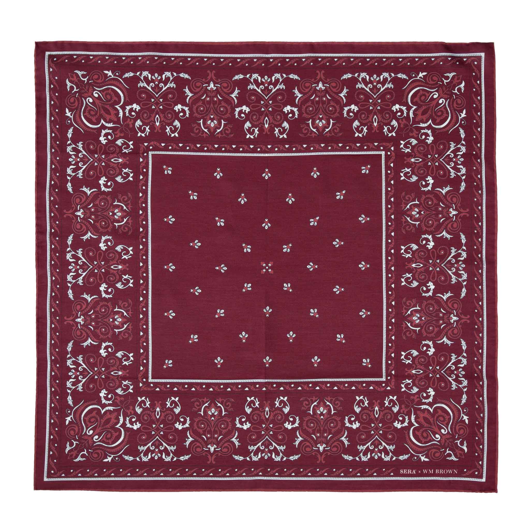 Serà x WM Brown - Cotton & Silk Red Bandana | Serà Fine Silk