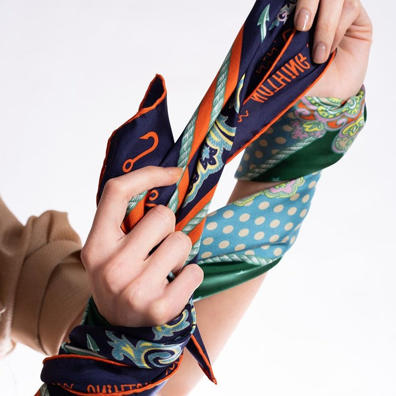 Just Us, nothing else Multicolor Silk Scarf