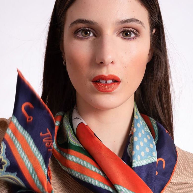 Just Us, nothing else Multicolor Silk Scarf