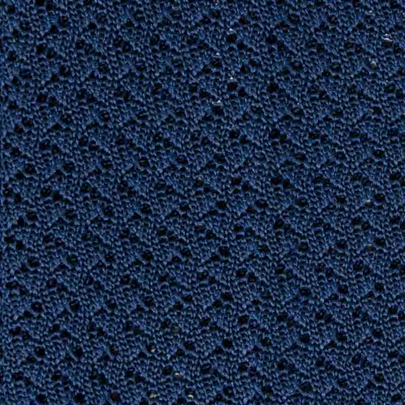 Navy Blue Hazelnut V Point Knitted Tie Serà Fine Silk