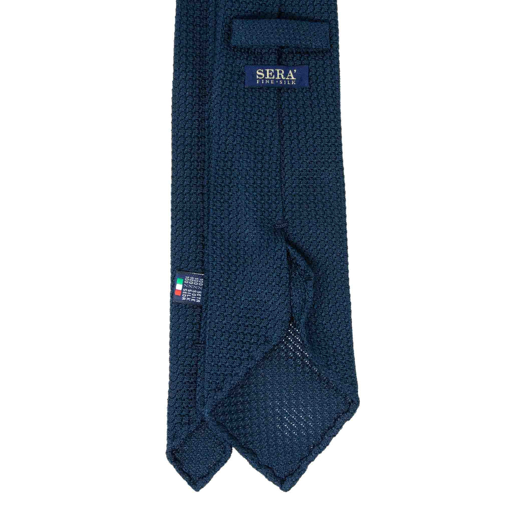 navy blue garza grossa grenadine silk tie - sera fine silk