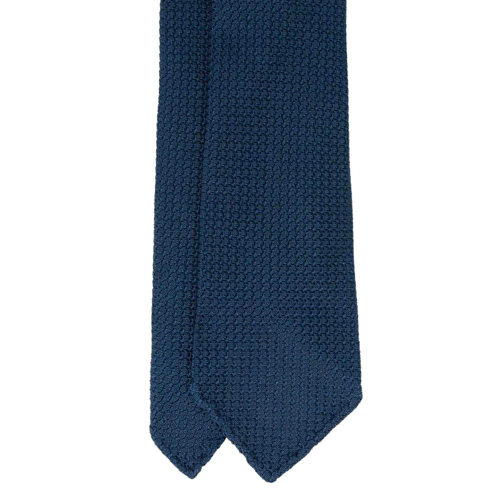 navy blue garza grossa grenadine silk tie - sera fine silk