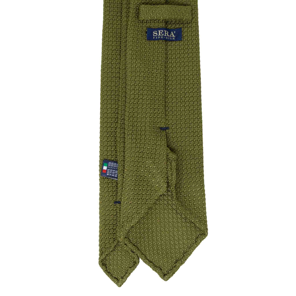 olive green garza grossa grenadine silk tie - sera fine silk