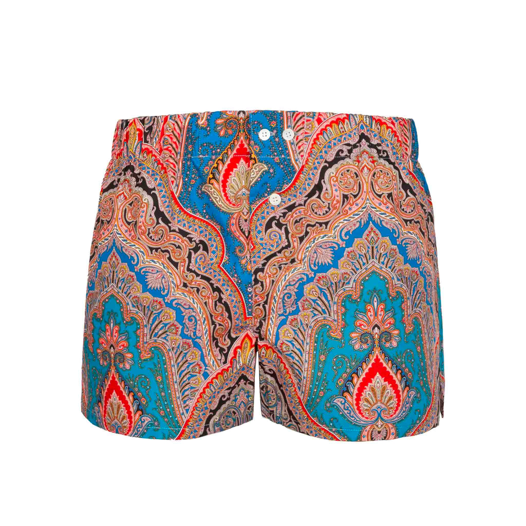 Paisley Pattern Cotton Boxers Serà Fine Silk