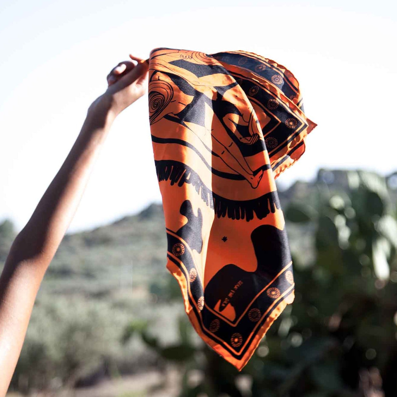 It's a beautiful day to leave me alone - Orange Silk Bandana
