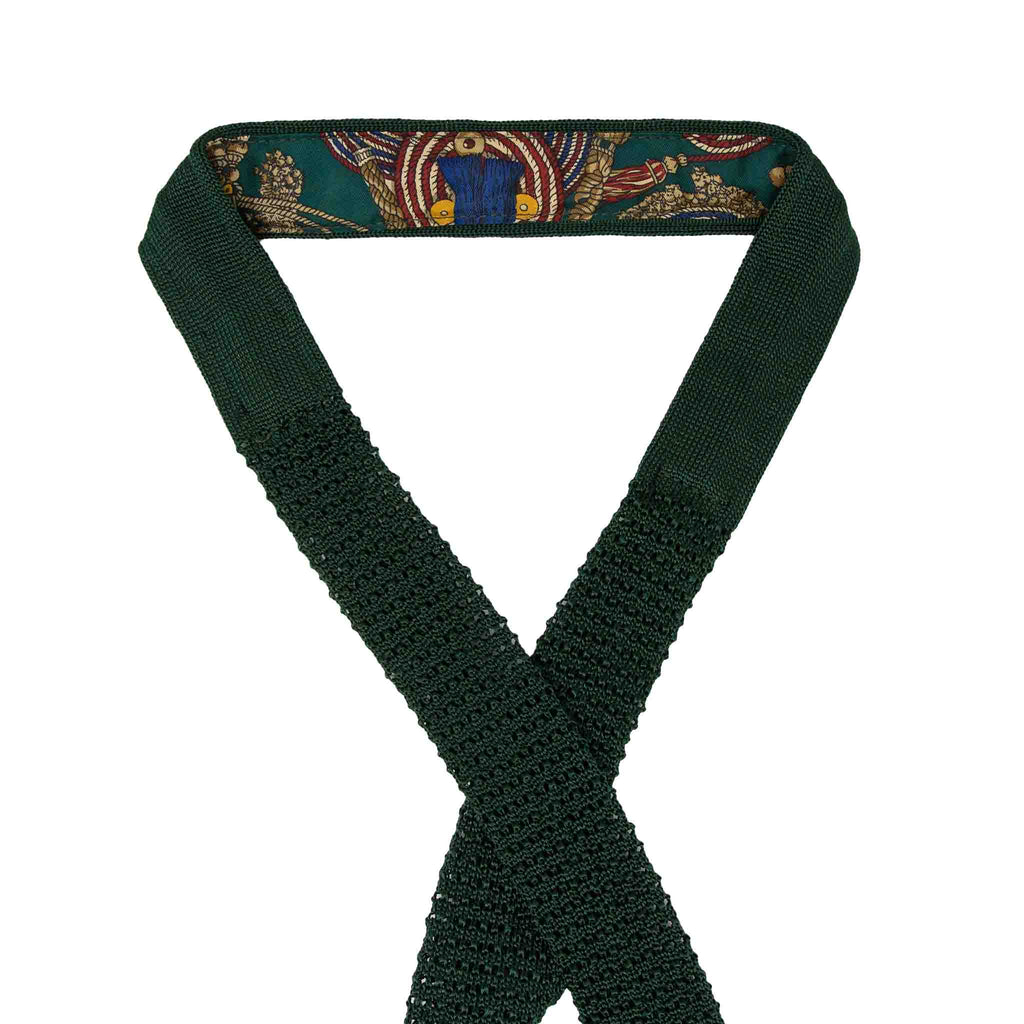 green forest crochet knitted silk tie serà fine silk