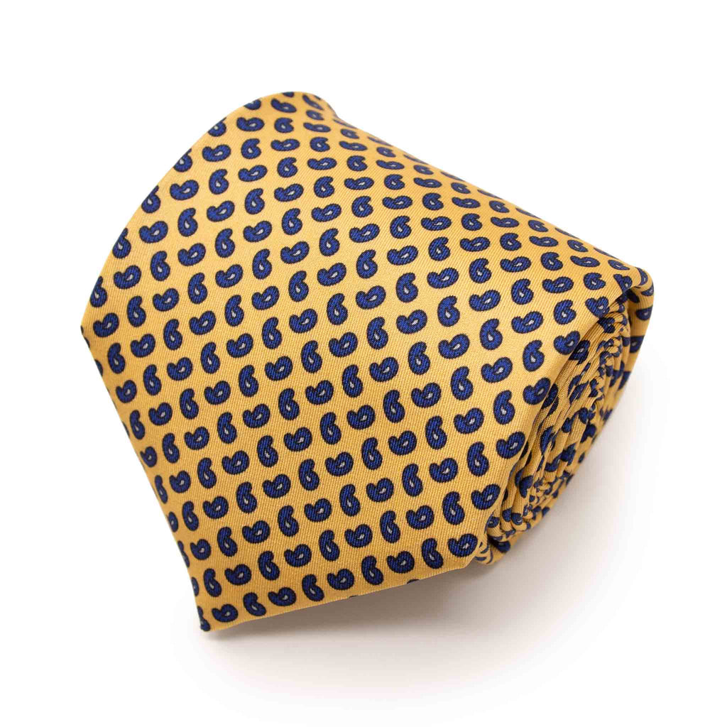 sera fine silk - yellow paisley silk tie