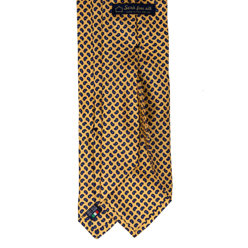 sera fine silk - yellow paisley silk tie