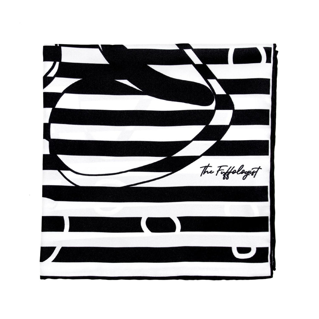 "Love her like you are losing her" black and white pocket square