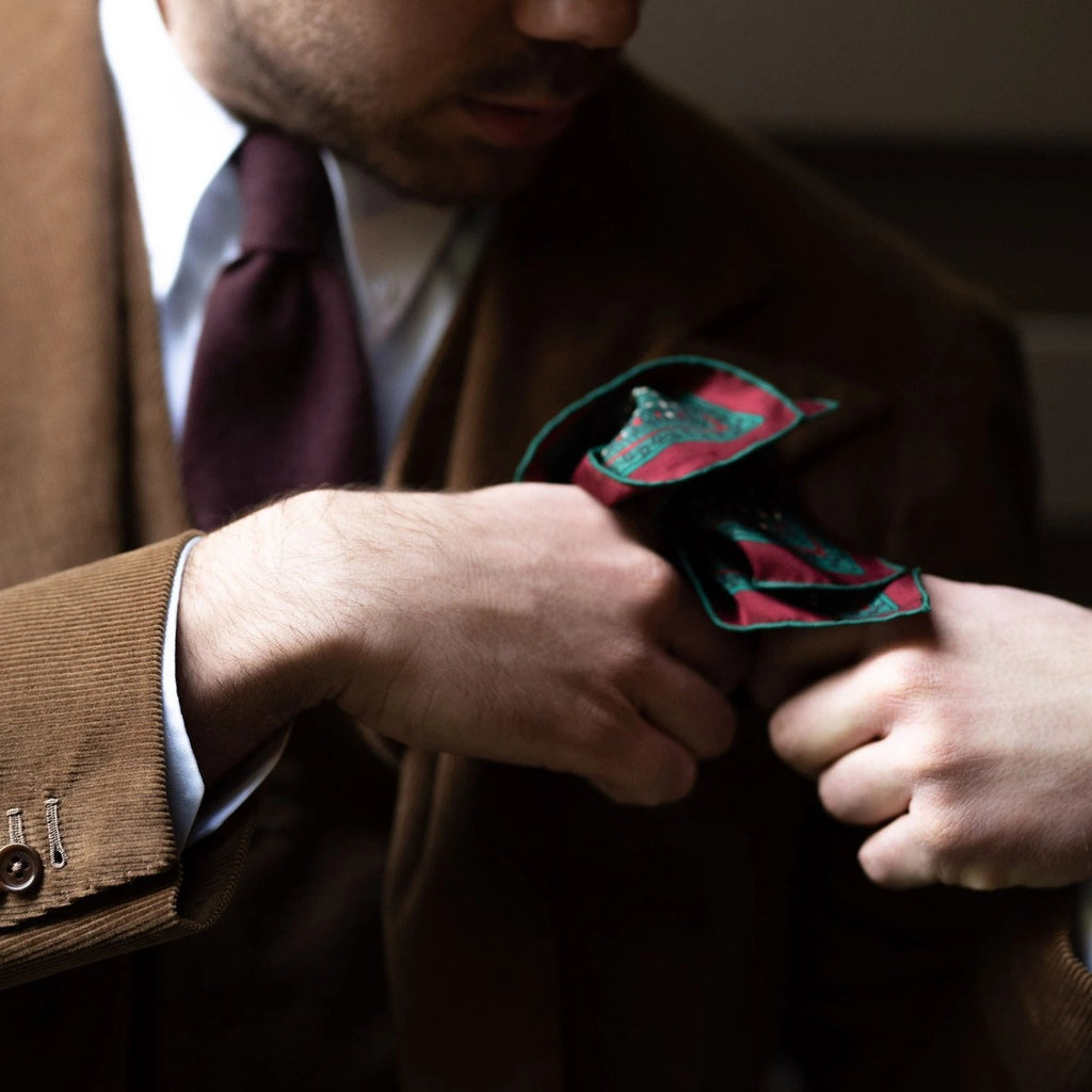 Clove Ripasso Silk Pocket Square Serà Fine Silk