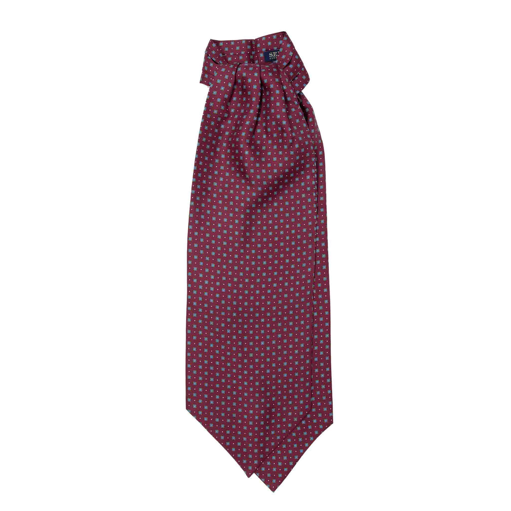 sera fine silk - burgundy patterned silk ascot