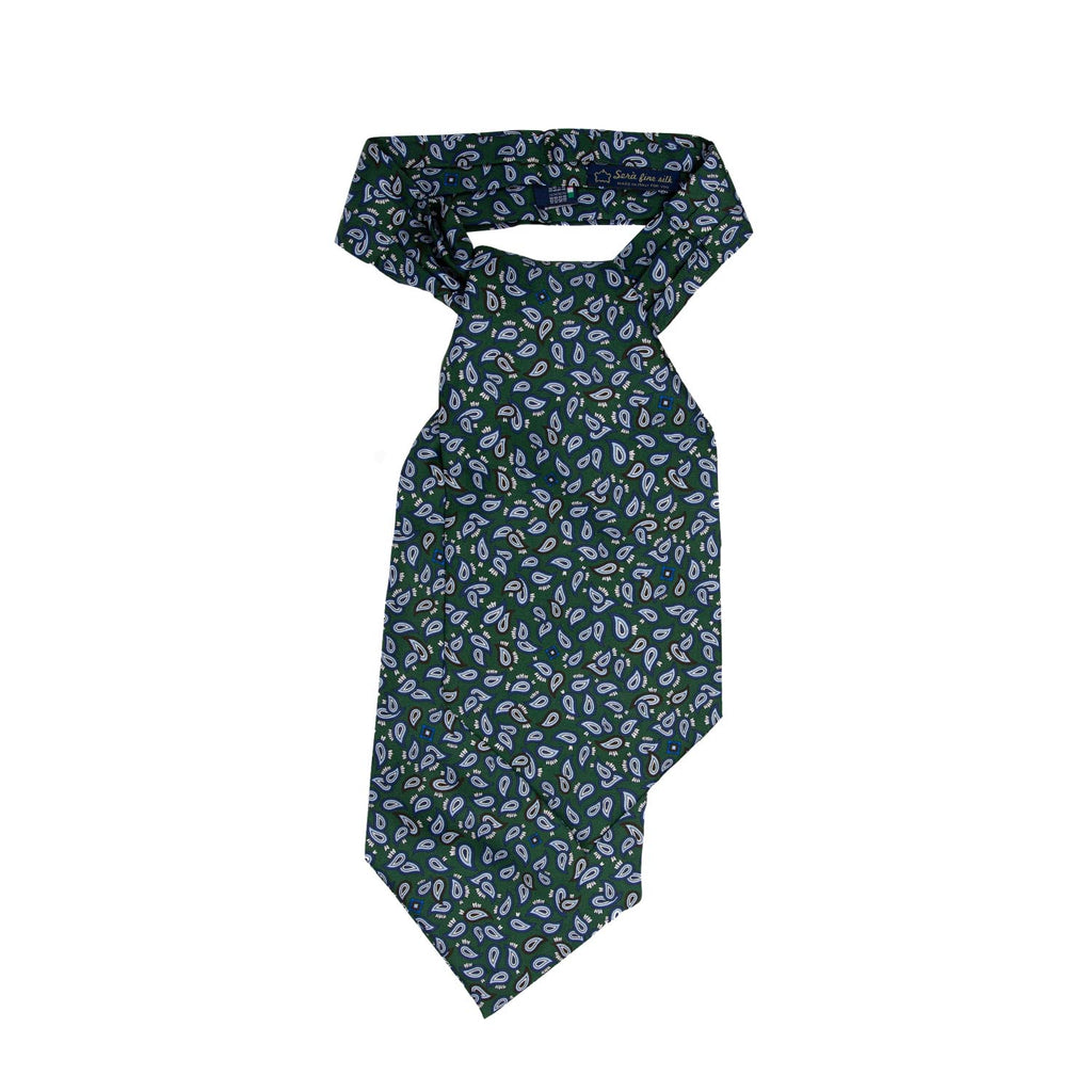 serà fine silk - Green Paisley Silk Ascot