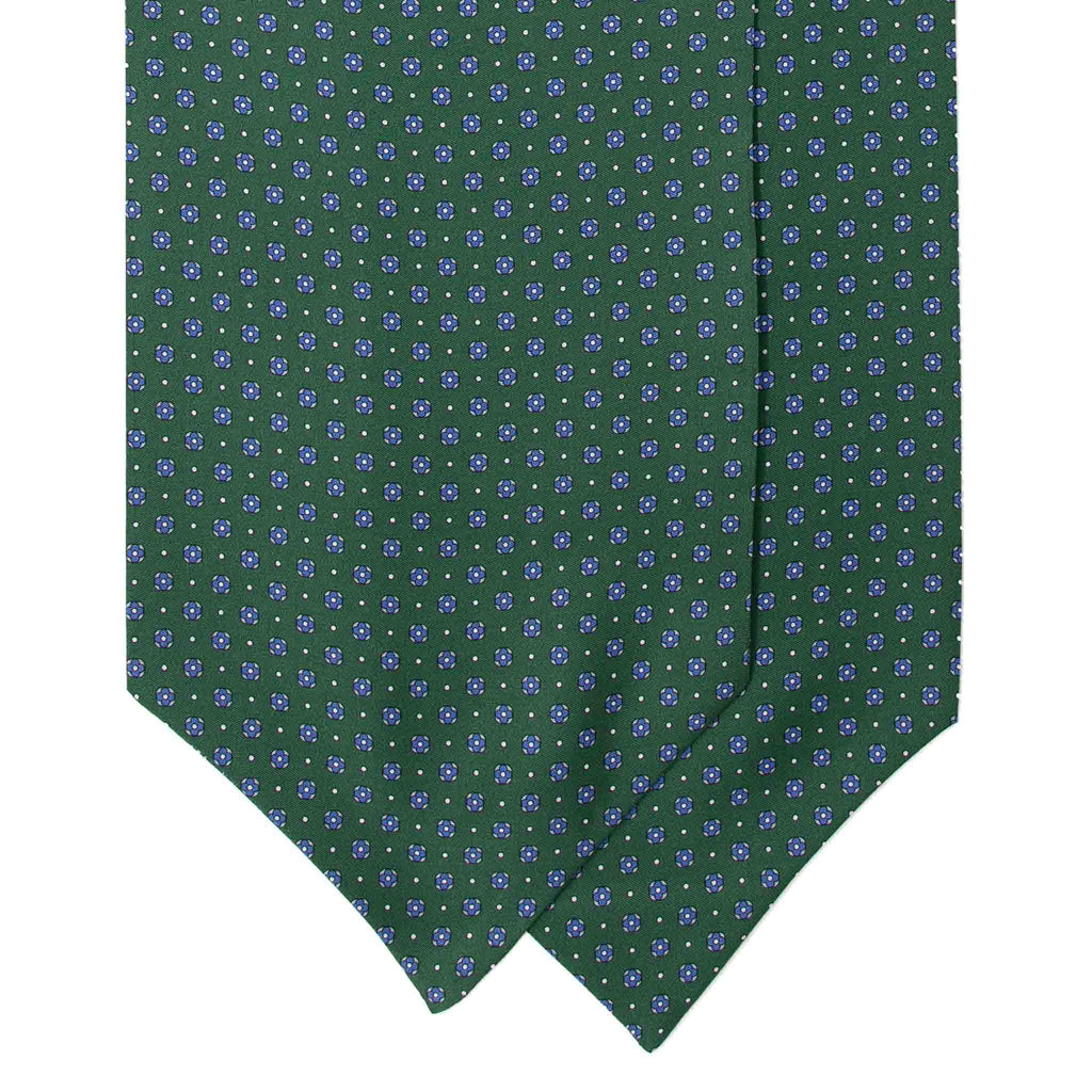 SERA FINE SILK - green patterned silk ascot
