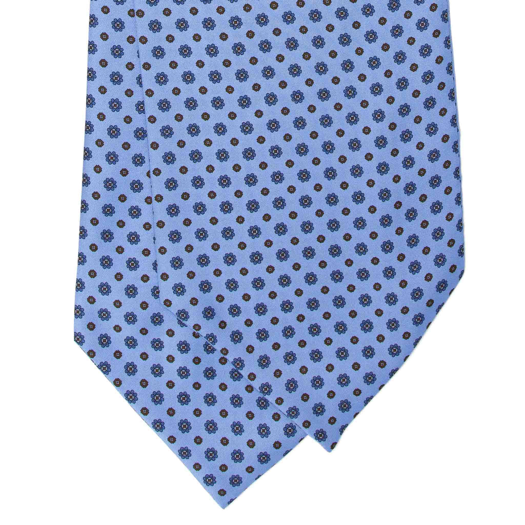 sera fine silk - light blue with small flowers silk ascot