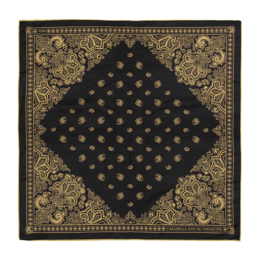 caramelle black cotton silk bandana