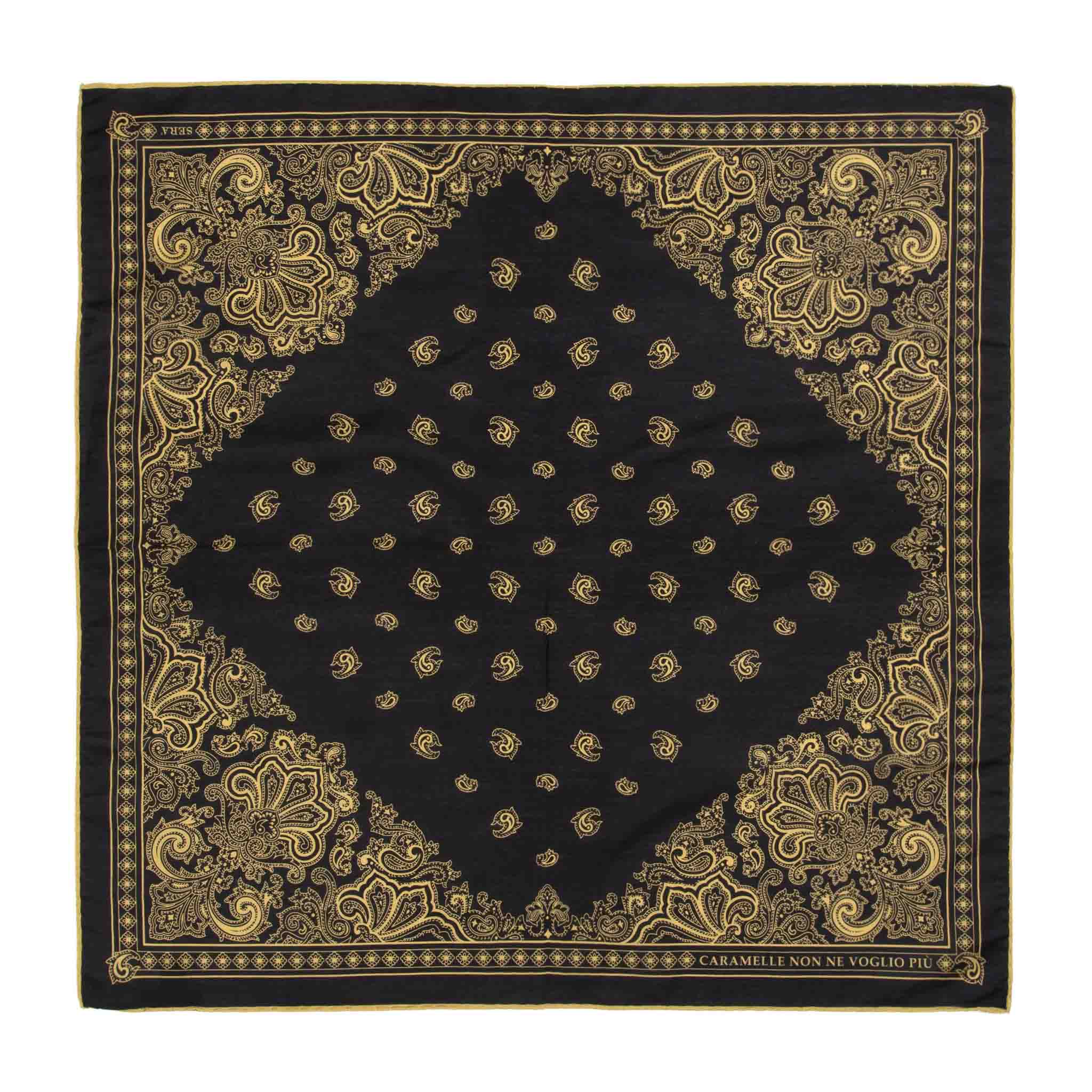 Caramelle - Black Cotton & Silk Bandana