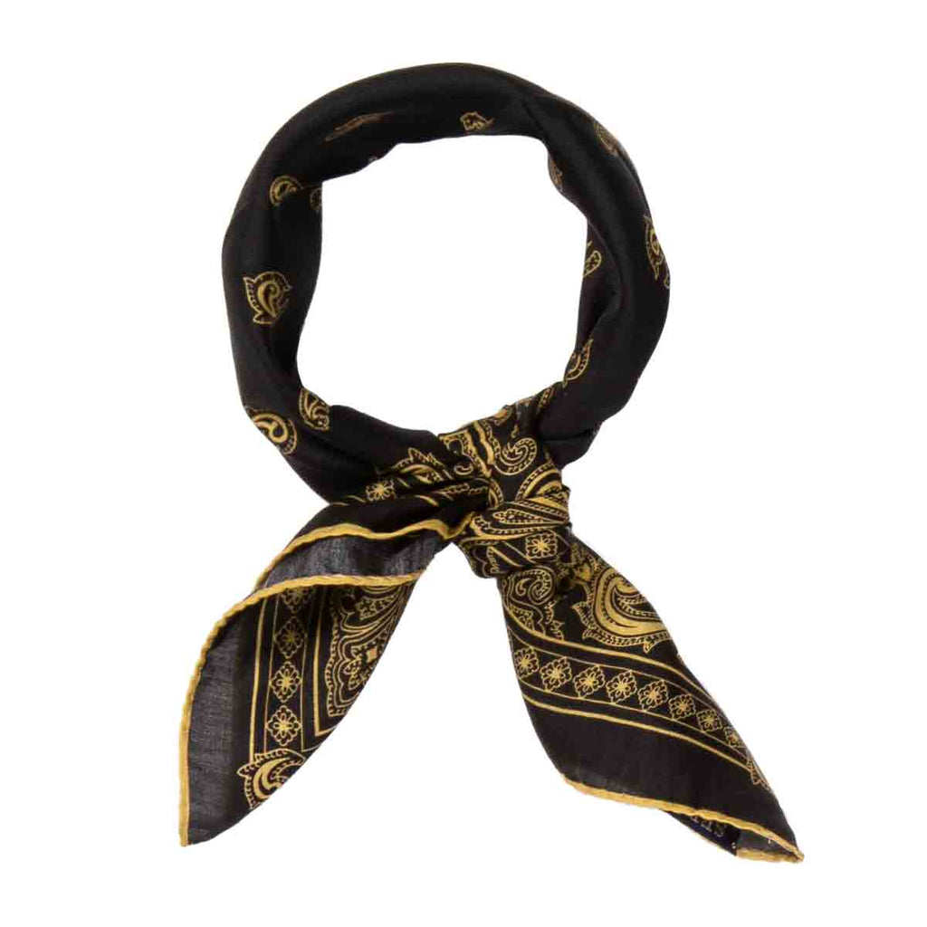 caramelle black cotton silk bandana