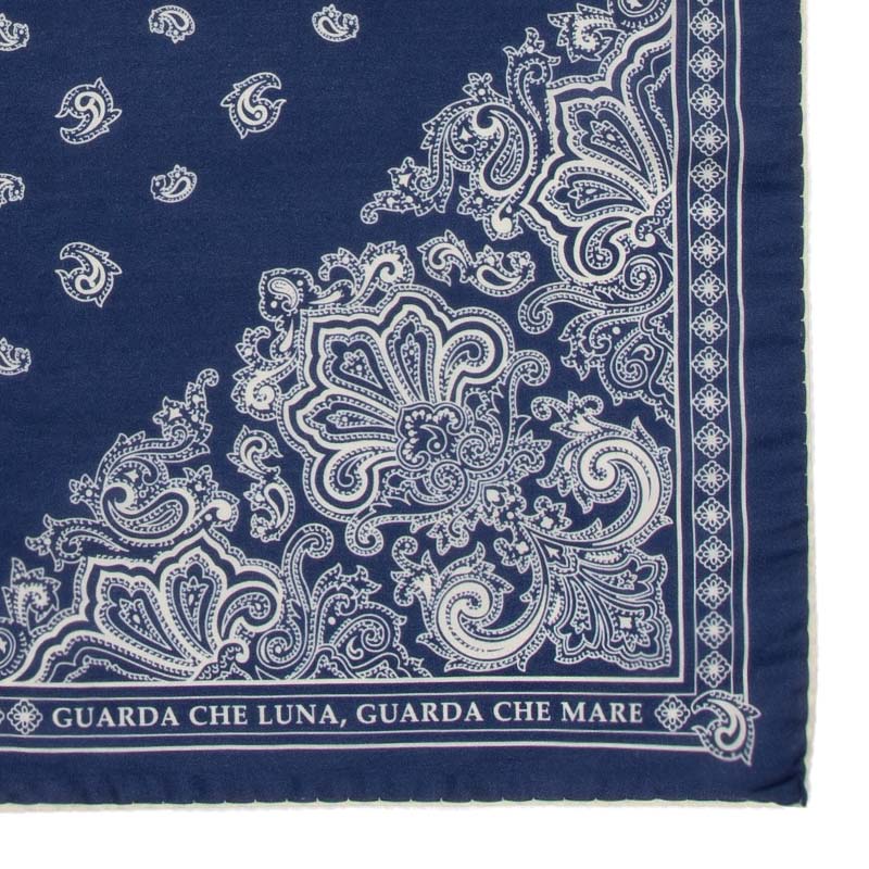 guarda che luna blue cotton silk bandana - sera fine silk