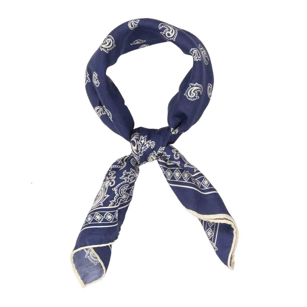 guarda che luna blue cotton silk bandana - sera fine silk