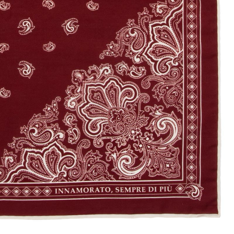 innamorato red cotton silk bandana