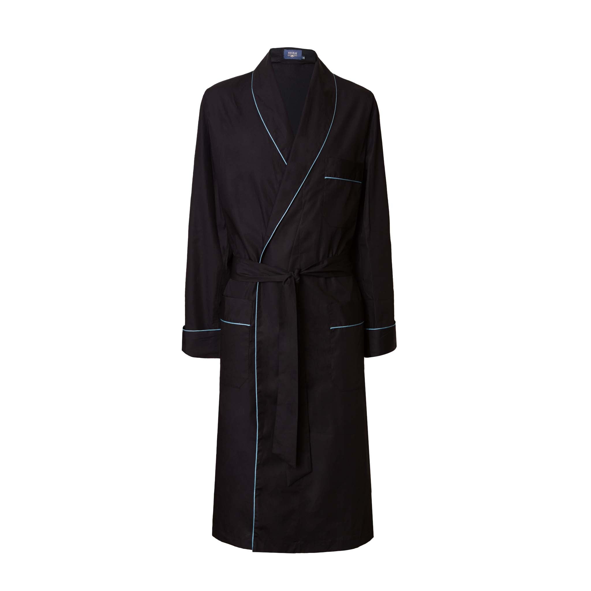 black luxury dressing gown Black Cotton Robe
