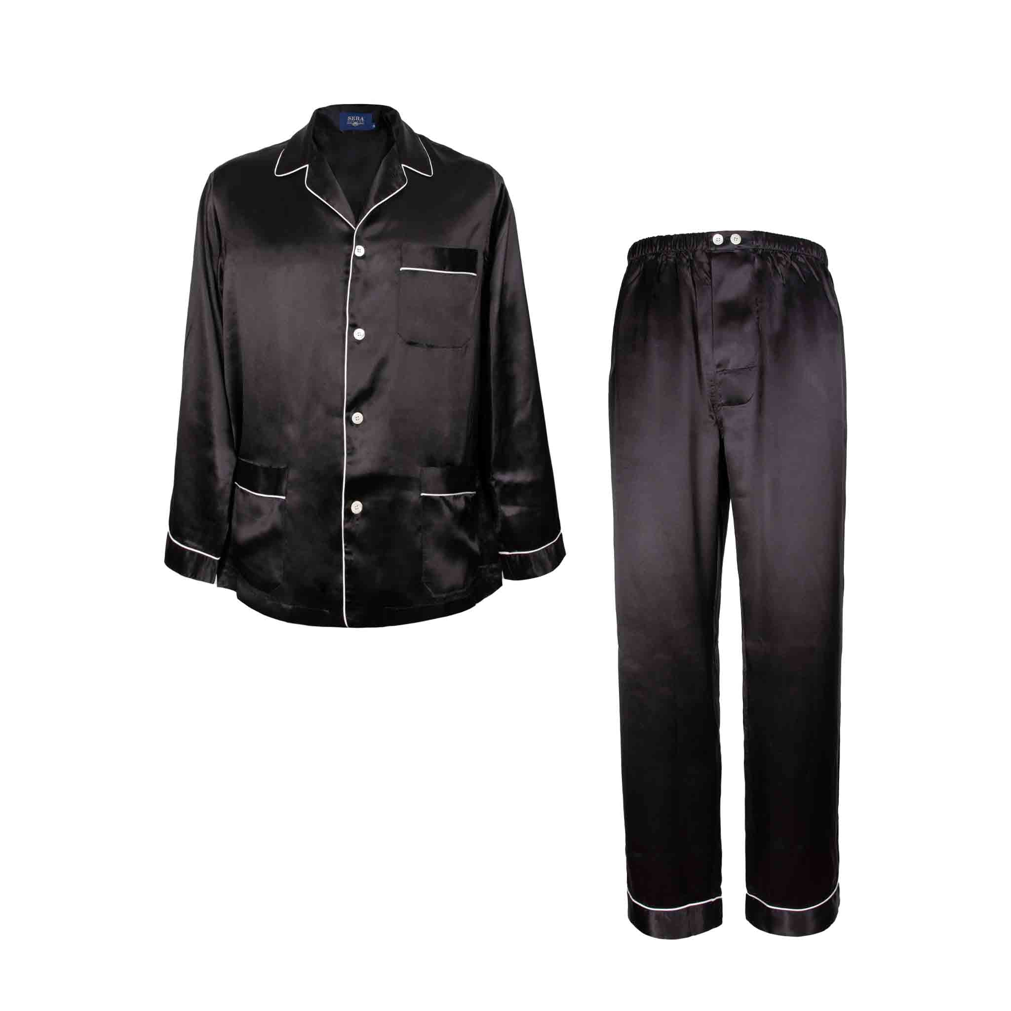Black Silk Satin Pajama