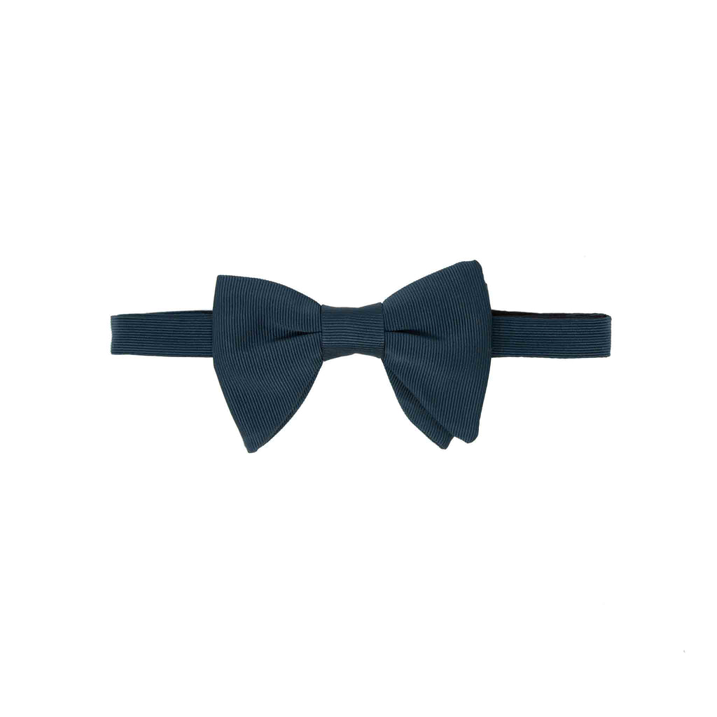 teal green grosgrain pre-tied silk butterfly bow tie - serà fine silk