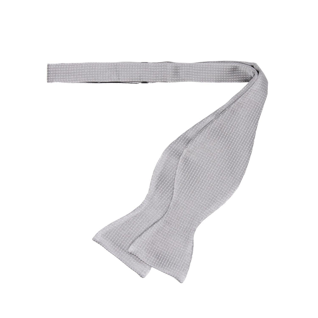 serà fine sillk - Light grey jacquard Self-Tie Silk Bow Tie