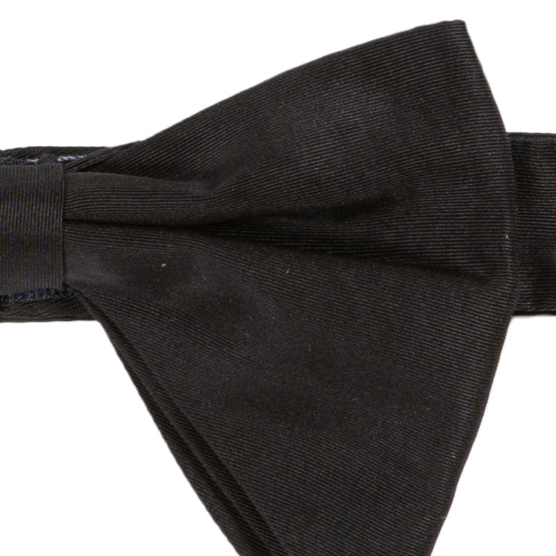 black pre-tied silk moire butterfly bow tie - serà fine silk