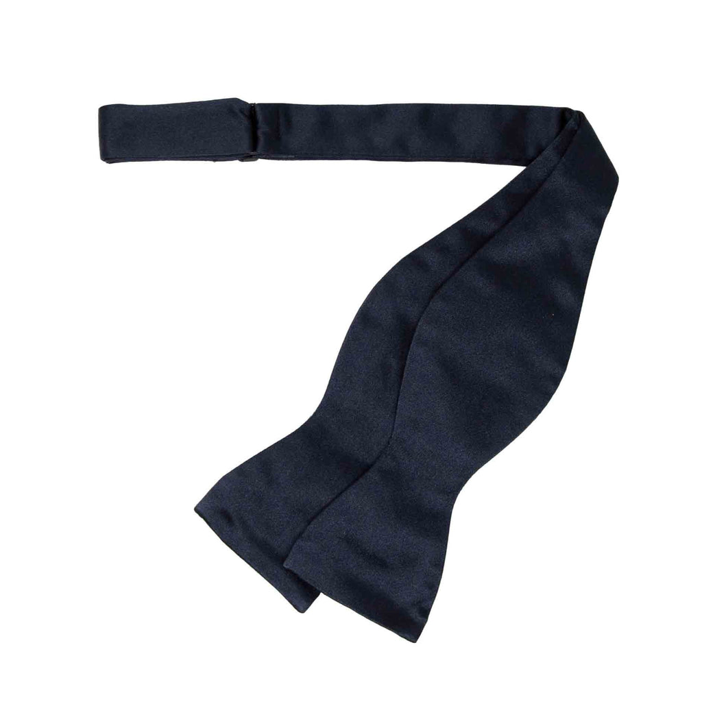 dark blue self-tie silk butterfly bow tie - serà fine silk