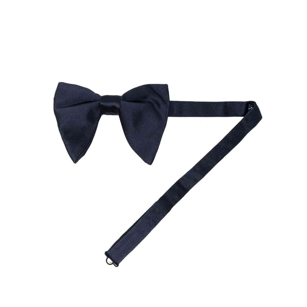 sera fine silk - dark blue pre-tied silk butterfly bow tie