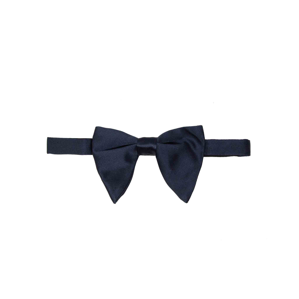 sera fine silk - dark blue pre-tied silk butterfly bow tie