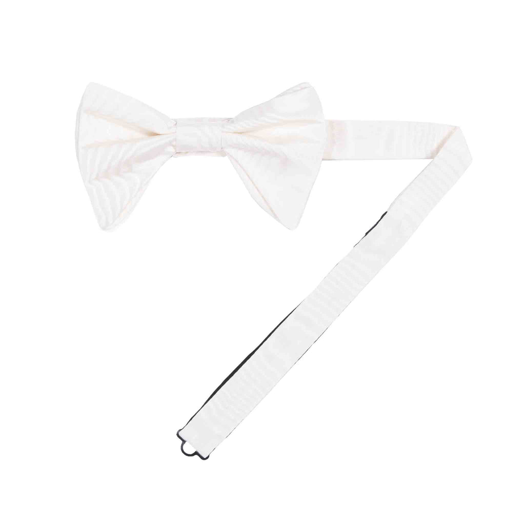 white pre-tied silk moire butterfly bow tie- sera fine silk