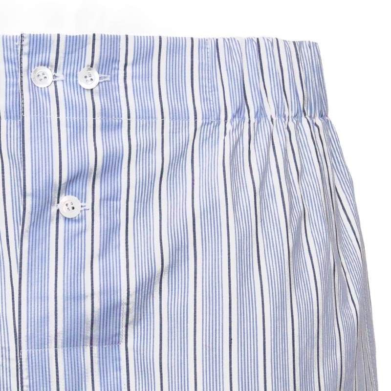 light blue striped cotton boxers - serà fine silk