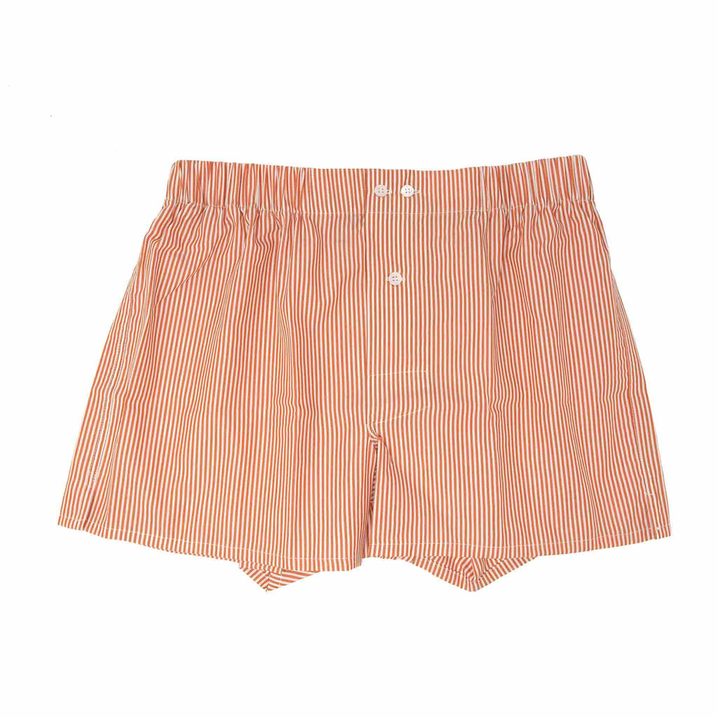 sera fine silk - orange striped cotton boxers
