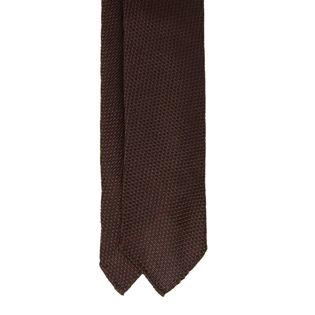 brown garza grossa grenadine silk tie - serà fine silk