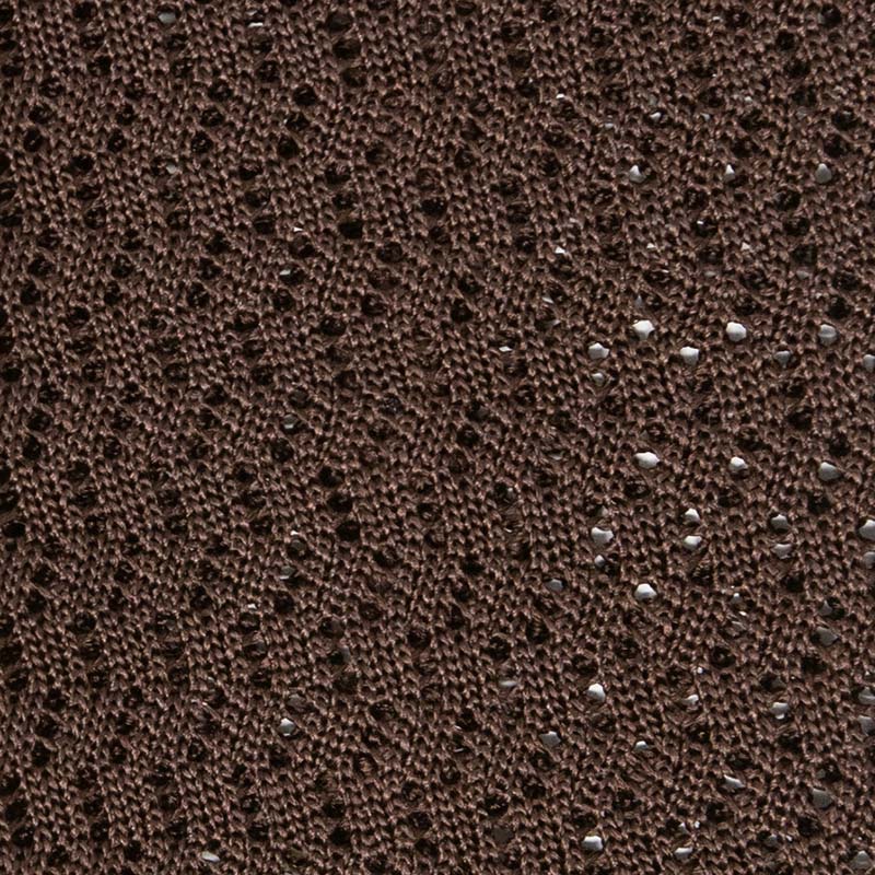 Brown Zig Zag V Point Knitted Silk Tie Serà Fine Silk