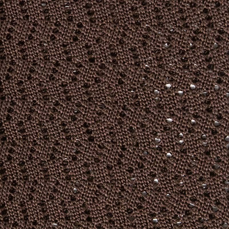 Brown Zig Zag V Point Knitted Silk Tie Serà Fine Silk