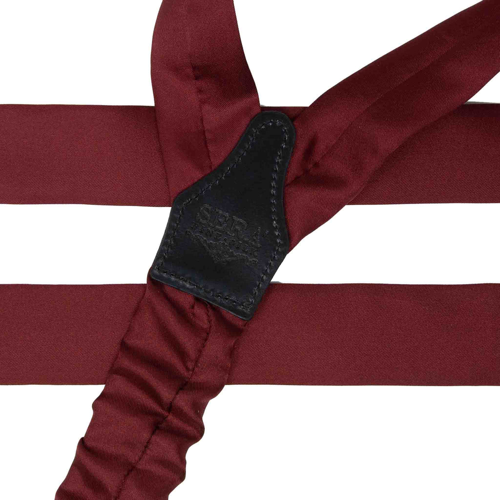 burgundy silk suspenders - serà fine silk