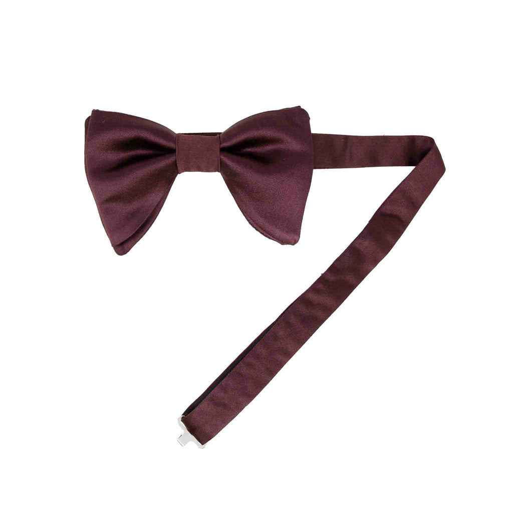 sera fine silk - burgundy pre-tied silk butterfly bow tie