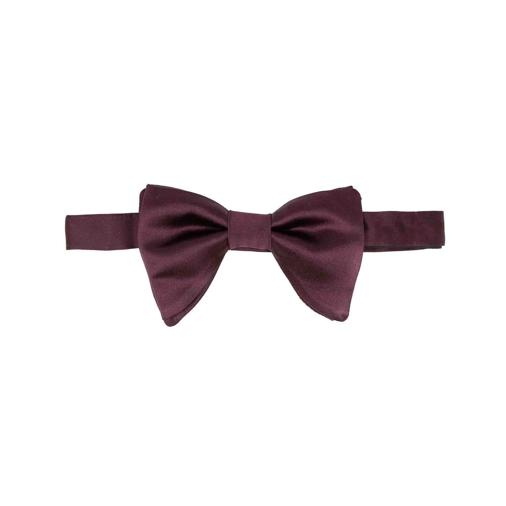 sera fine silk - burgundy pre-tied silk butterfly bow tie