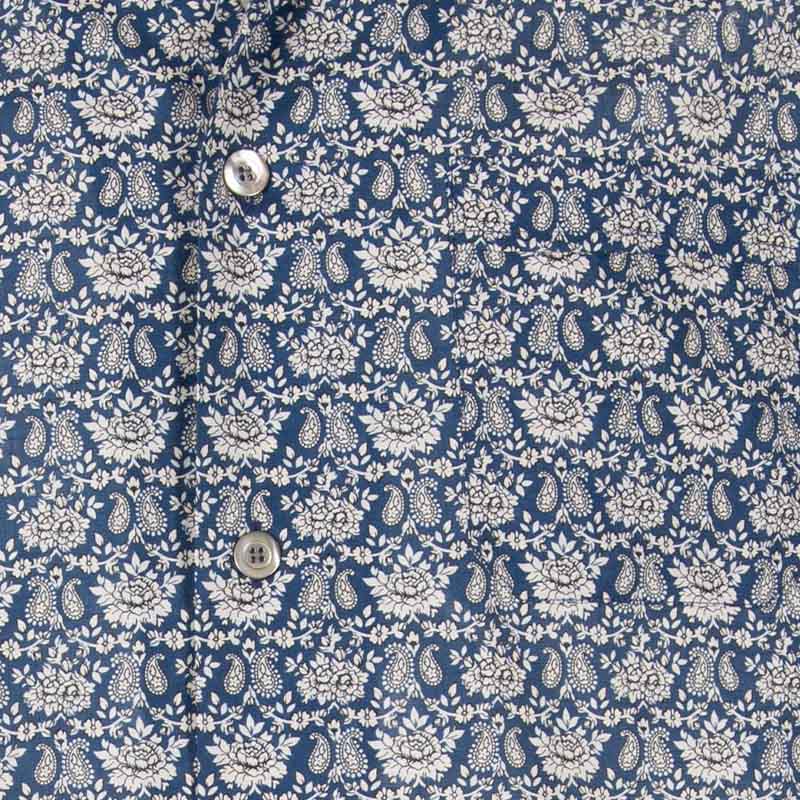sera fine silk - blue floral short cotton pajama