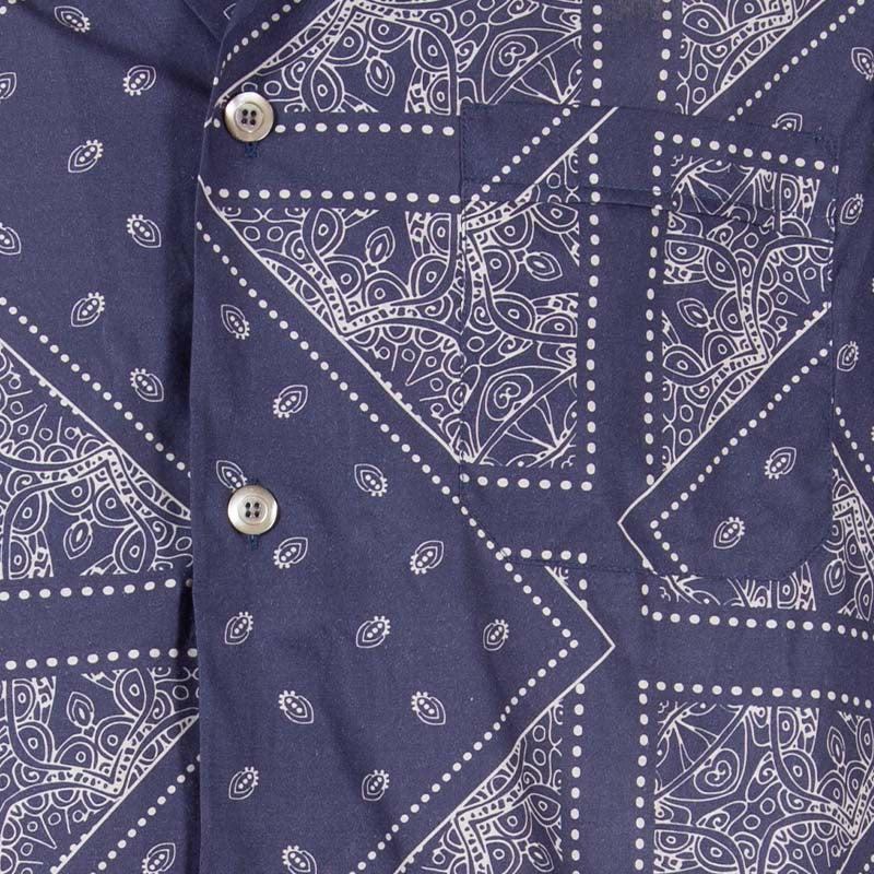 sera fine silk - blue bandana pattern cotton short pajama