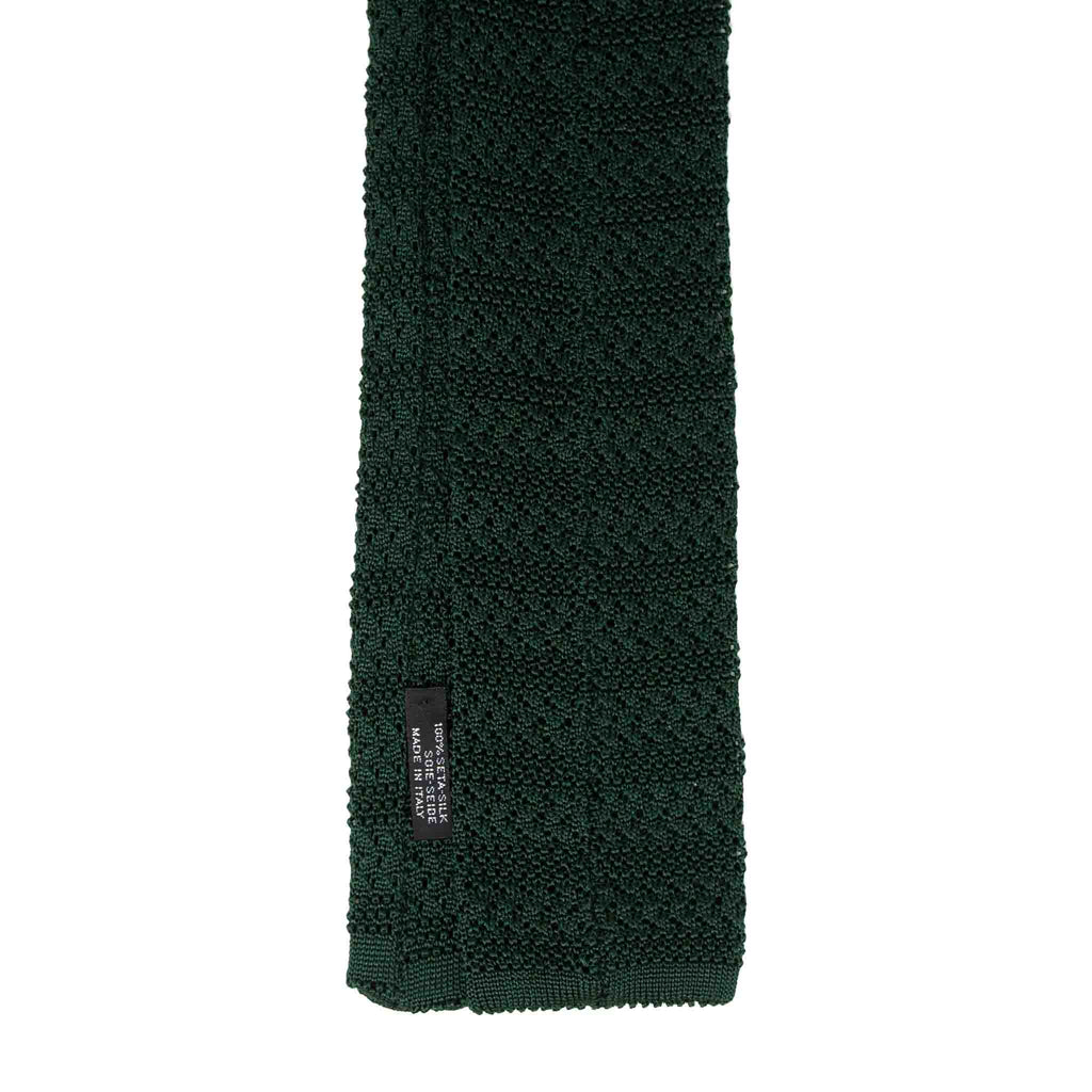 green crochet striped silk knitted tie serà fine silk