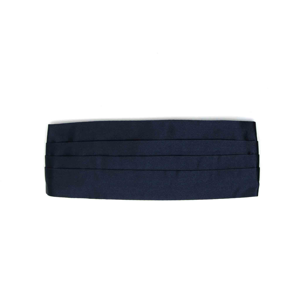 SERA FINE SILK - dark blue silk 4 pleat cummerbund