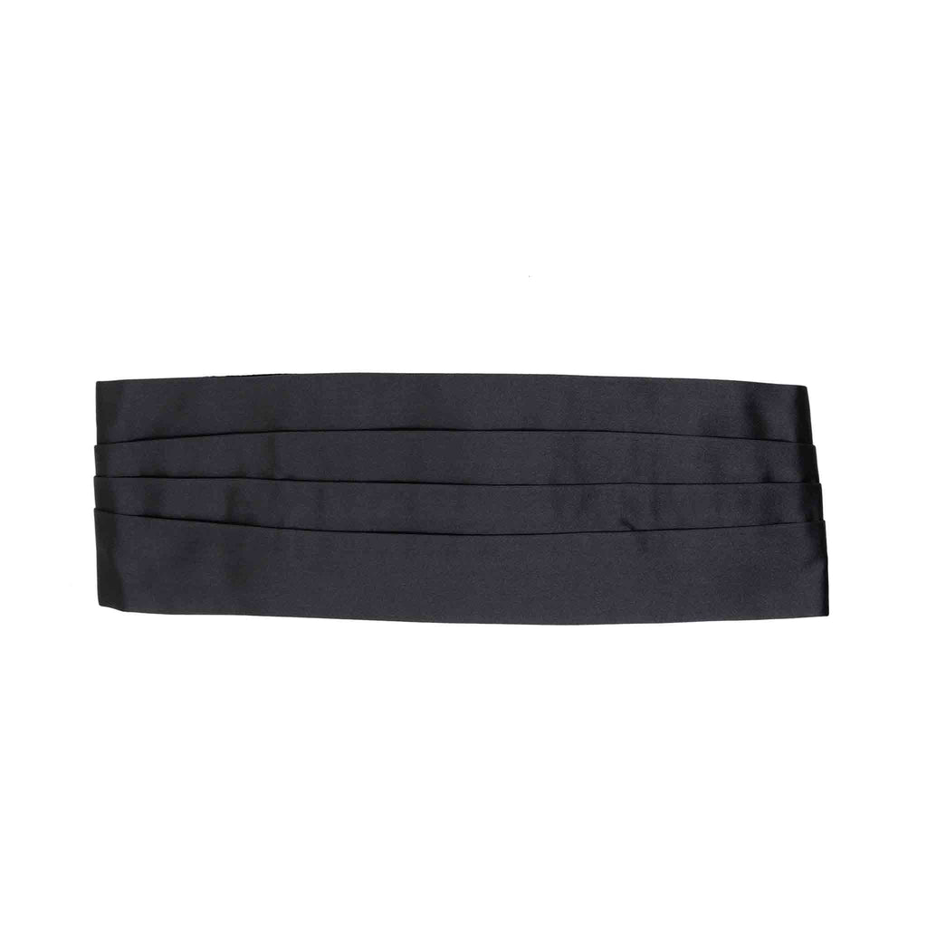 SERA FINE SILK - dark grey silk 4 pleat cummerbund