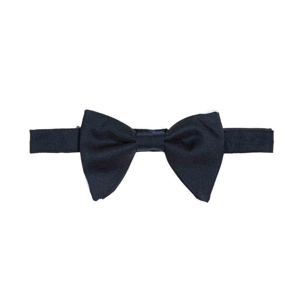 Oxford Dark Blue Grosgrain Pre-Tied Silk Bow Tie Serà Fine Silk