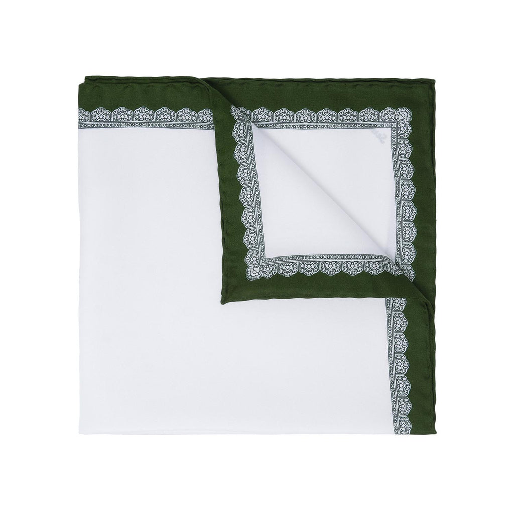 serà fine silk - Olive Green Essential Silk Pocket Square